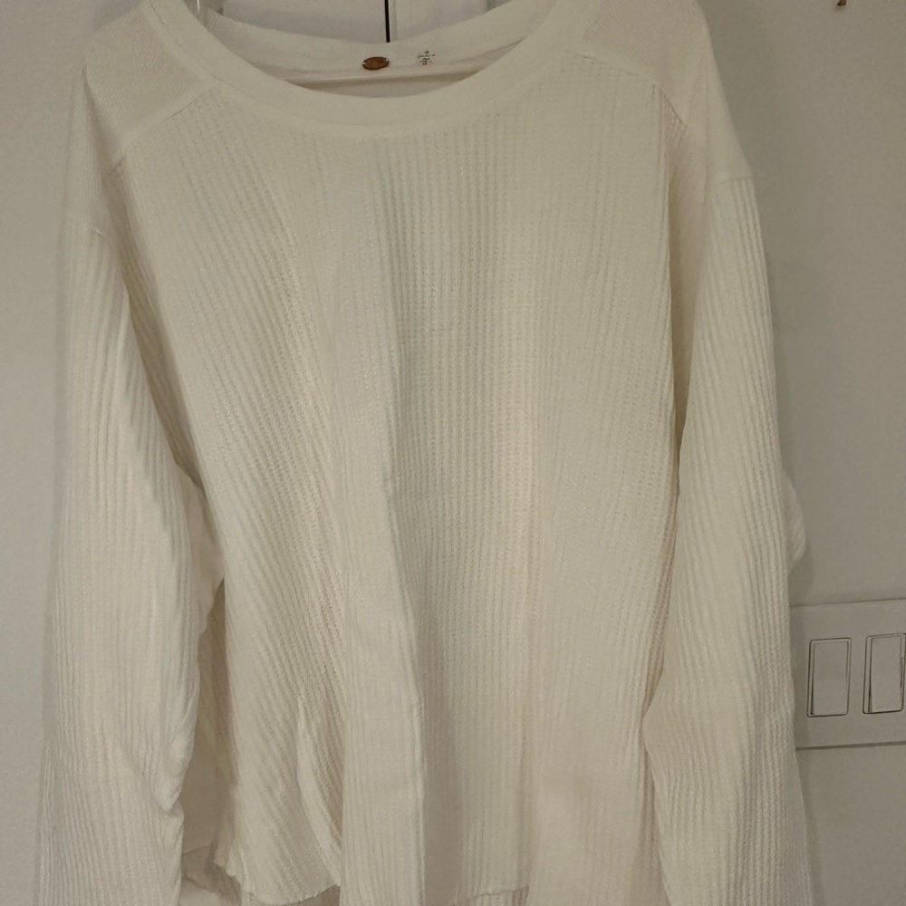 Free People Cream Ribbed Top - NWT
